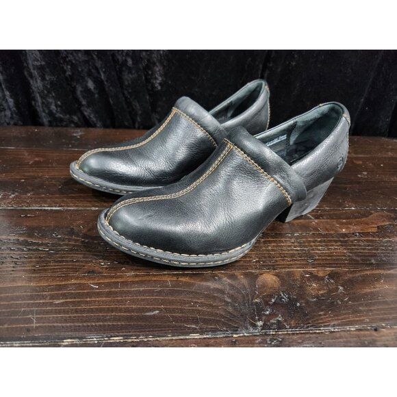 Born Kinney Brown Leather Slip-on Clog Shoe/Sz. 6 - Picture 1 of 10